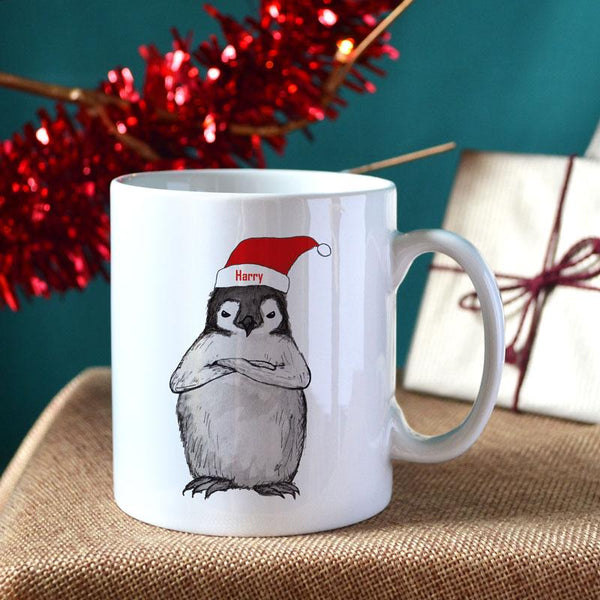 Treat Republic Personalised Christmas Penguin Kids Polymer Mug