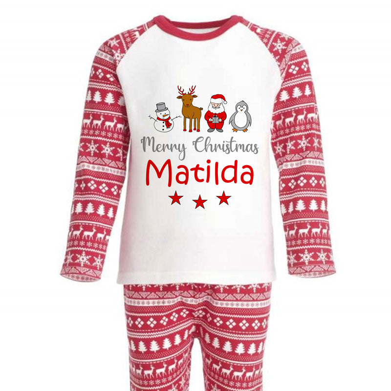 Personalised Christmas Pyjamas with Christmas Characters