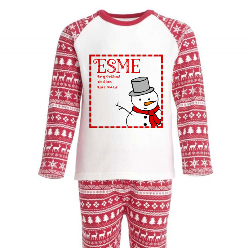 Personalised Christmas Pyjamas Santa Snowman Penguin Reindeer