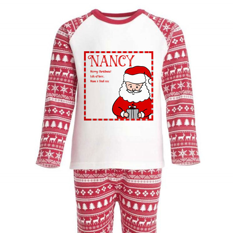 Personalised Christmas Pyjamas Santa Snowman Penguin Reindeer