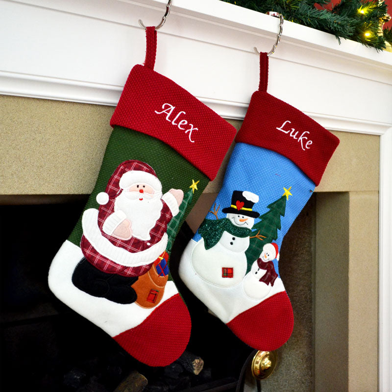 Luxury Personalised Embroidered Vintage Inspired Christmas Stockings