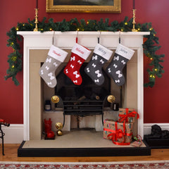 Luxury Deluxe Personalised Embroidered Christmas Stocking Dog Pet Xmas Stocking