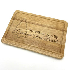 Personalised Christmas Cheese Board Rectangle Solid Wood