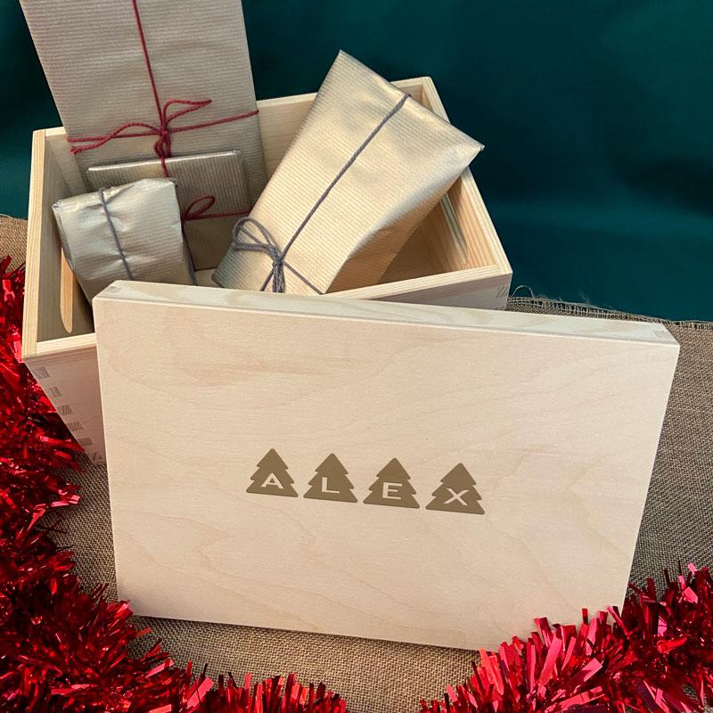 Personalised Christmas Wooden Keepsake Box