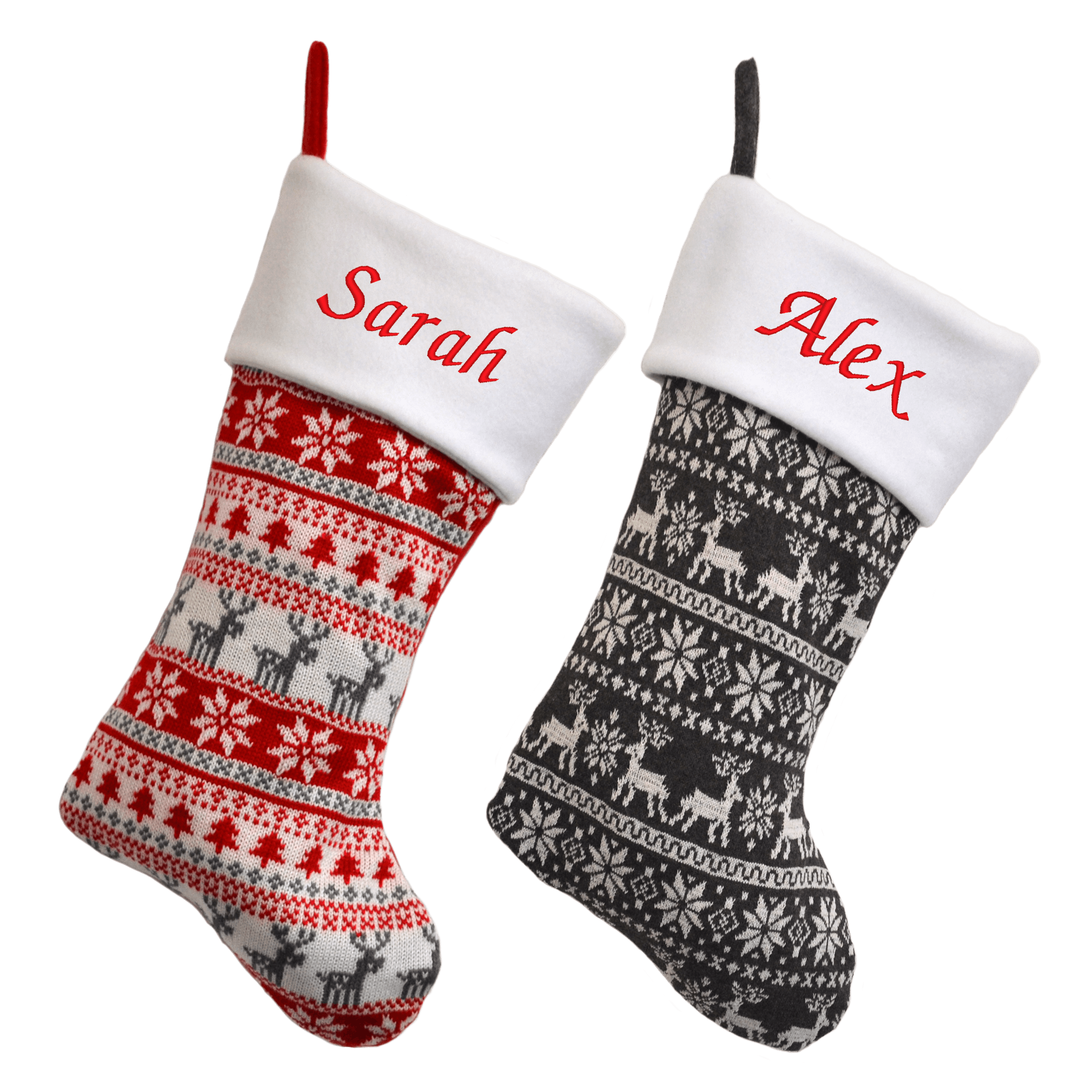 personalised luxury Christmas stocking with Nordic design