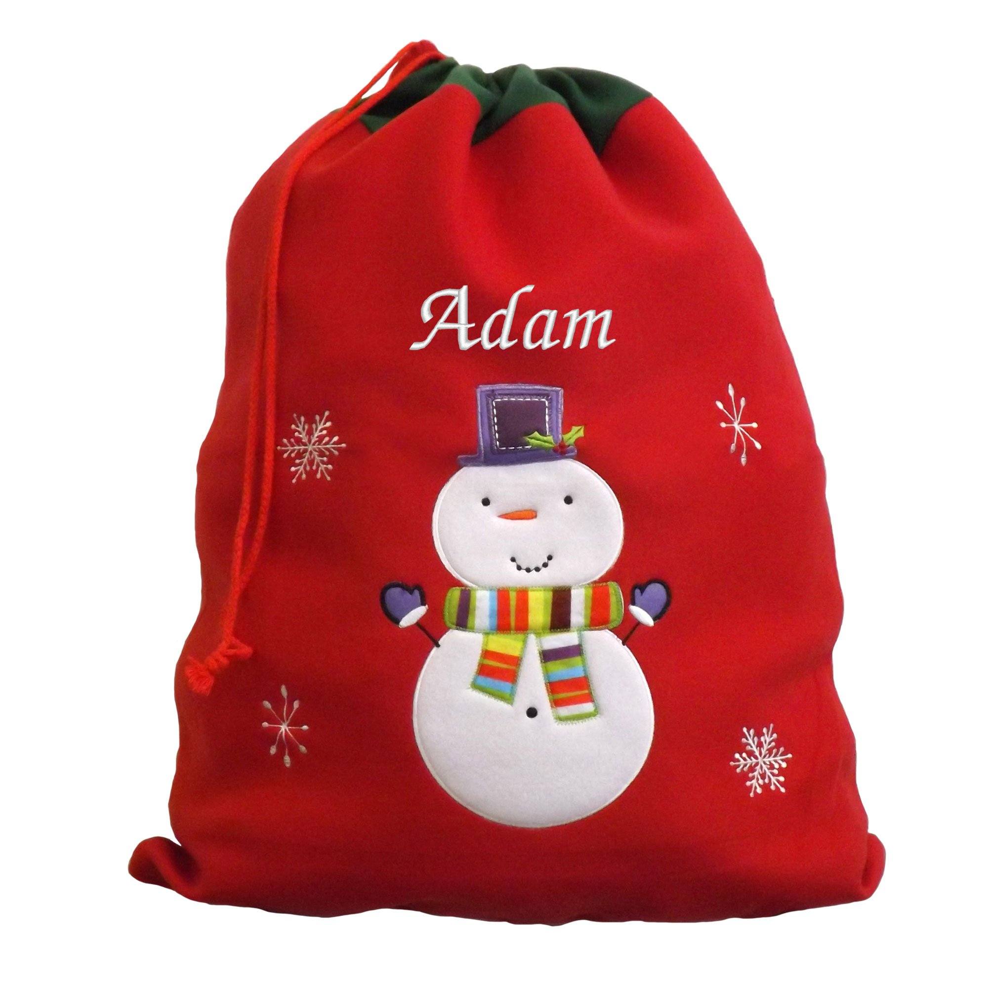 Personalised Luxury Deluxe Embroidered Santa Sack - Santa, Snowman, Penguin & Reindeer