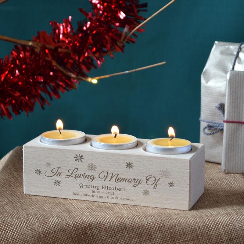 Personalised Christmas Memorial Candle Remembrance Engraved